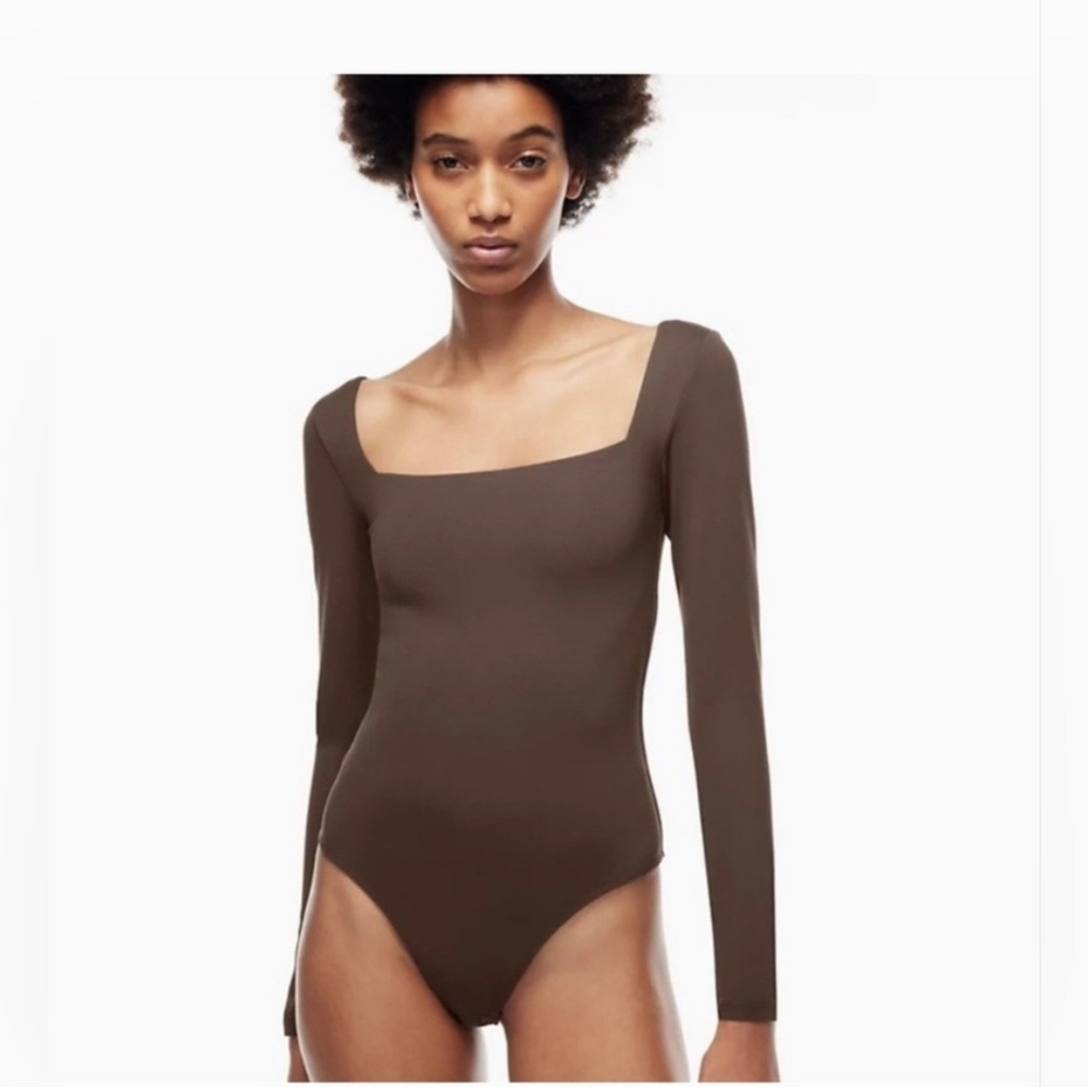 Babaton Chocolate Long Sleeve Bodysuit